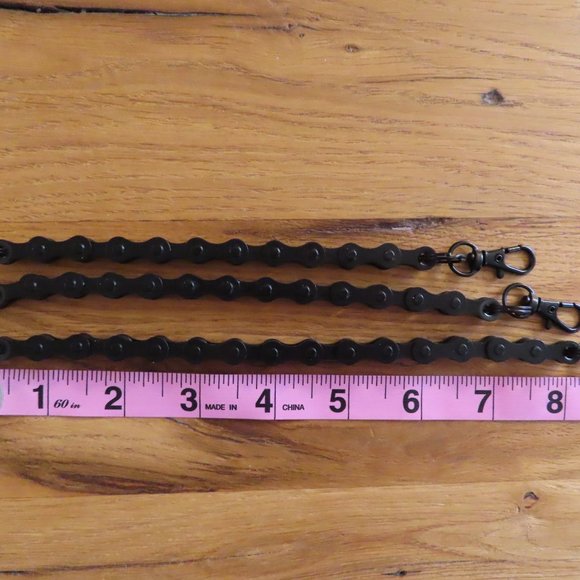 Black Bike Chain Bracelet Handmade Stainless Steel - Picture 7 of 8